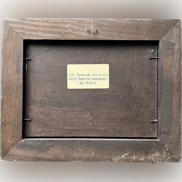 Small ORIGINAL Signed Painting by Czech Artist Spanek. Wood framed. - Picture 2 of 5